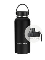 LunchBuddy 940 ml Wide &quot;to go XL&quot; Isolierflasche mit Uni-Deckel - Schwarz