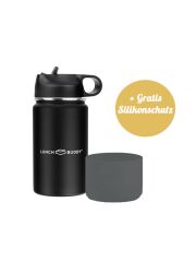 LunchBuddy 350 ml Wide "Kids" Isolierflasche mit Tube-Deckel - Schwarz