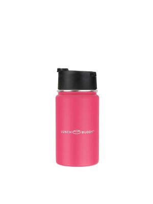 LunchBuddy 350 ml Wide "Kaffee" Isolierflasche mit Kaffee-Deckel - Pink