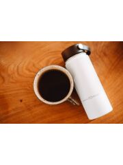 LunchBuddy 350 ml Wide &quot;Kaffee&quot; Isolierflasche mit Kaffee-Deckel - Gletscherblau