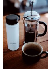 LunchBuddy 350 ml Wide &quot;Kaffee&quot; Isolierflasche mit Kaffee-Deckel - Gletscherblau