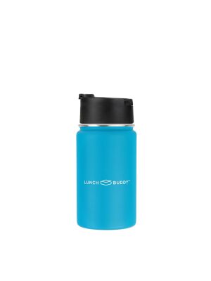 LunchBuddy 350 ml Wide "Kaffee" Isolierflasche mit Kaffee-Deckel - Ozeanblau