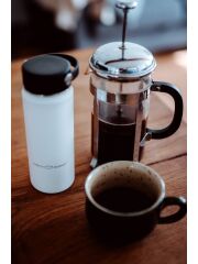 LunchBuddy 350 ml Wide &quot;Kaffee&quot; Isolierflasche mit Kaffee-Deckel - Ozeanblau