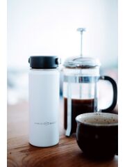 LunchBuddy 530 ml Wide &quot;Kaffee M&quot; Isolierflasche mit Kaffee-Deckel - Gletscherblau