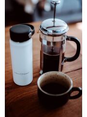 LunchBuddy 530 ml Wide &quot;Kaffee M&quot; Isolierflasche mit Kaffee-Deckel - Gletscherblau