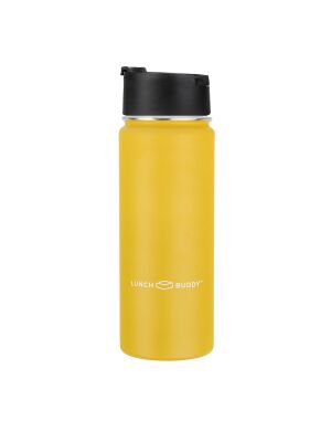 LunchBuddy 530 ml Wide "Kaffee M" Isolierflasche mit Kaffee-Deckel - Sonnengelb