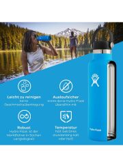 Hydro Flask 21 oz (621 ml) Standard Mouth isolierte Trinkflasche mit Stainless Steel Cap - Pacific