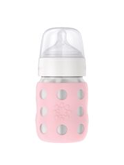 Lifefactory Edelstahl Baby-Weithalsflasche, 235ml, inkl. Silikonsauger Gr. 2 - Desert Rose