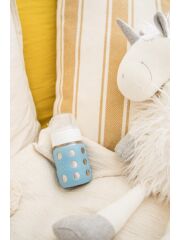 Lifefactory Edelstahl Baby-Weithalsflasche, 235ml, inkl. Flat Cap - Cool gray