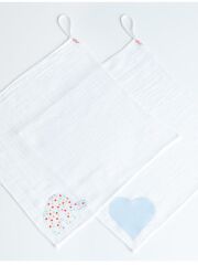 Schmusetuch Deluxe mit hellblauem Herz von Goodies of Desire - 80 x 80 cm
