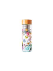 Sass & Belle isolierte Glasflasche mit Sieb / 300 ml -  Pressed Flowers